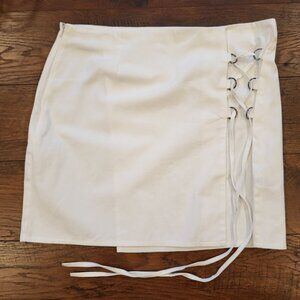 asos Design white wrap shirt with braiding